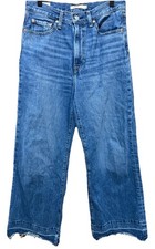 Levi's Premium Jeans Women's 28x30 Ribcage Wide Leg High Rise Raw Hem