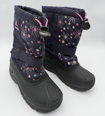 Girls Kamik Size 4 Winter Snow Boots Waterproof Insulated Violet Purple Flours