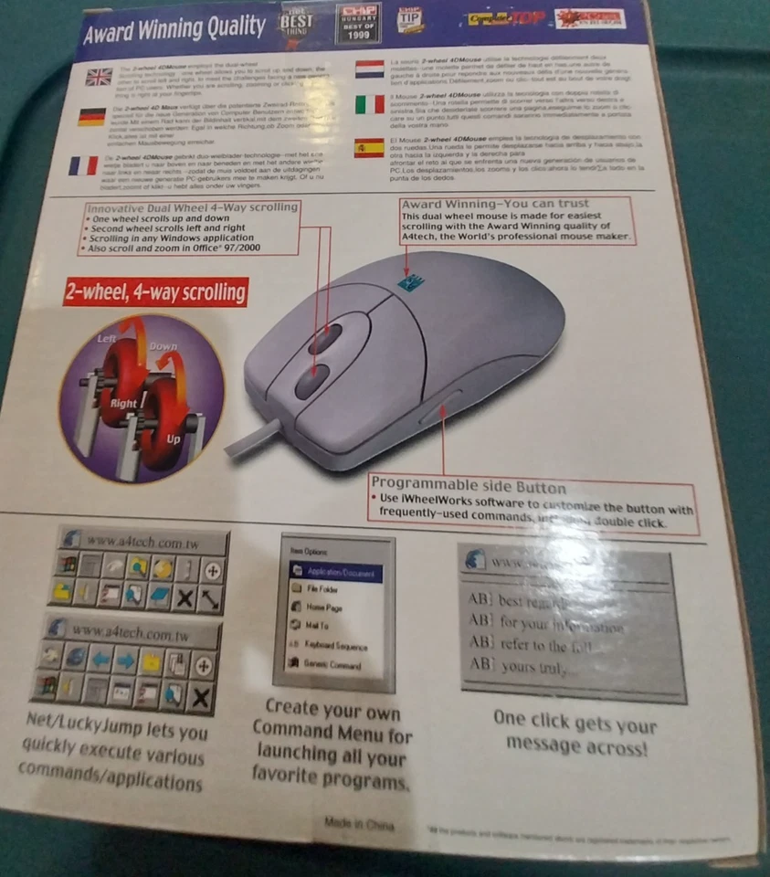 A4Tech Mouse Wired Corded PS/2 PS2 Trackball Scroll Wheel Silver BWWW-23 RETRO - Image 3 of 4