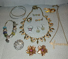2 Lovely Pink Necklaces+W. Germany Earrings+2 RINGS+Beaded Bracelet+2 Pins+1 #38 — photo 1