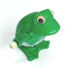Vintage TOMY Pocket Pets Wind-up Hopping Frog Toy 1970s Green Toad Hoppy Hops