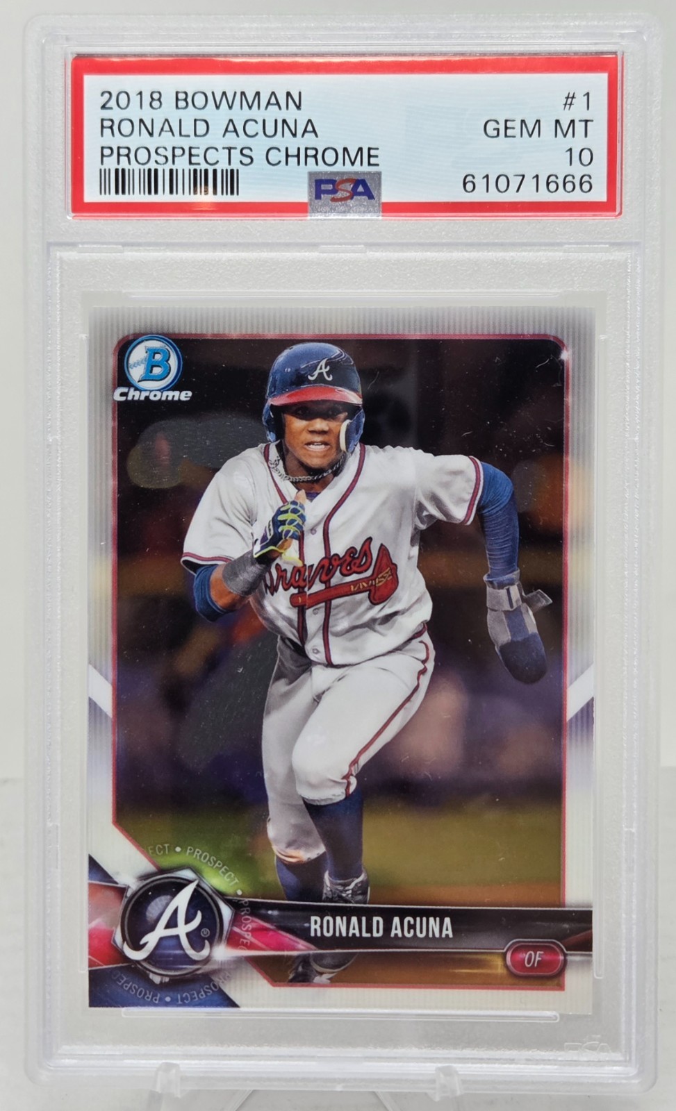 2018 Bowman Chrome Prospects RONALD ACUNA JR RC CARD PSA 10 GEM MINT