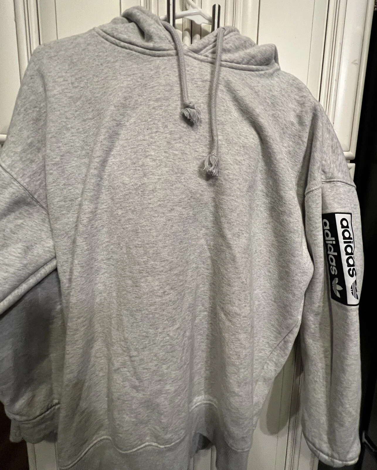 Adidas Uomo Essentials 3 Strisce Pullover Felpa con Cappuccio Grigio Erica Nero M