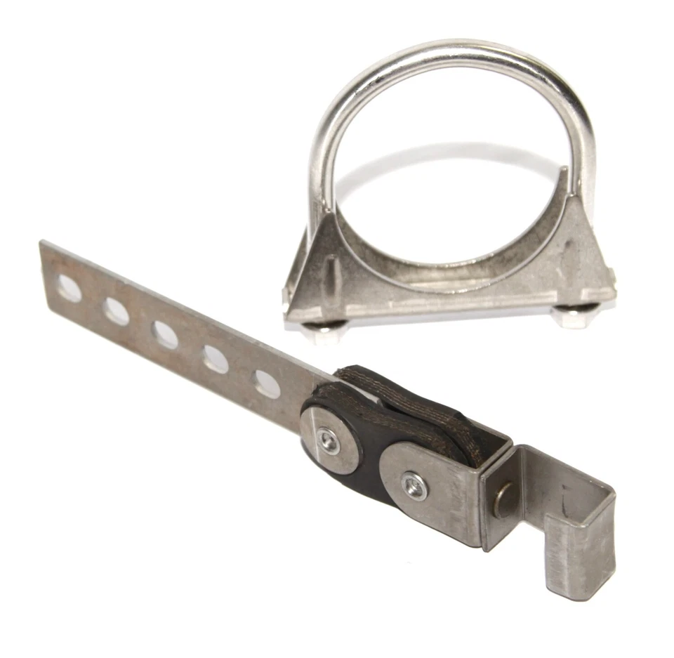 1 CONJUNTO Suspensión de abrazadera giratoria de 360° para tubo de escape de alta resistencia + Abrazadera de perno en U de 3" Foto 2 de 4