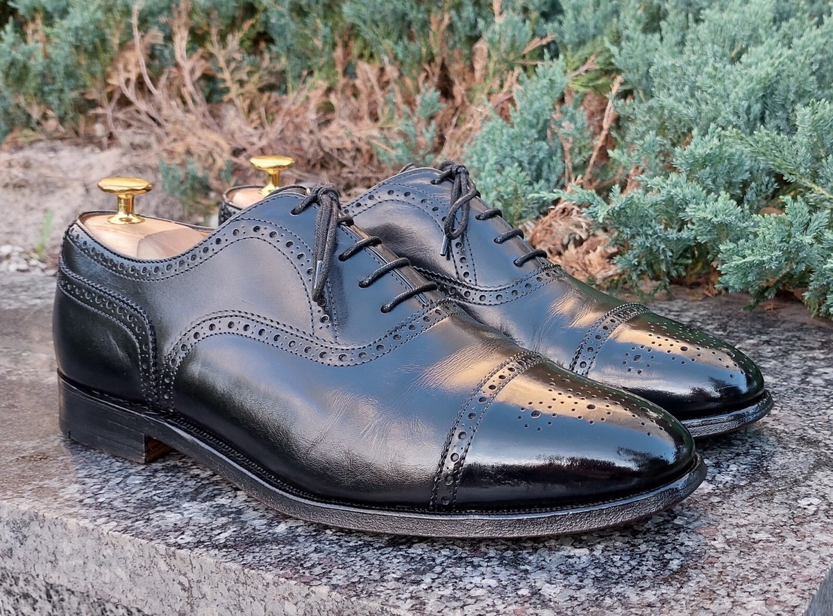 Brooks Brothers PEAL&CO クロケ製 9D 27cm Peal & Co. for Brooks Brothers black leather cap-toe oxford