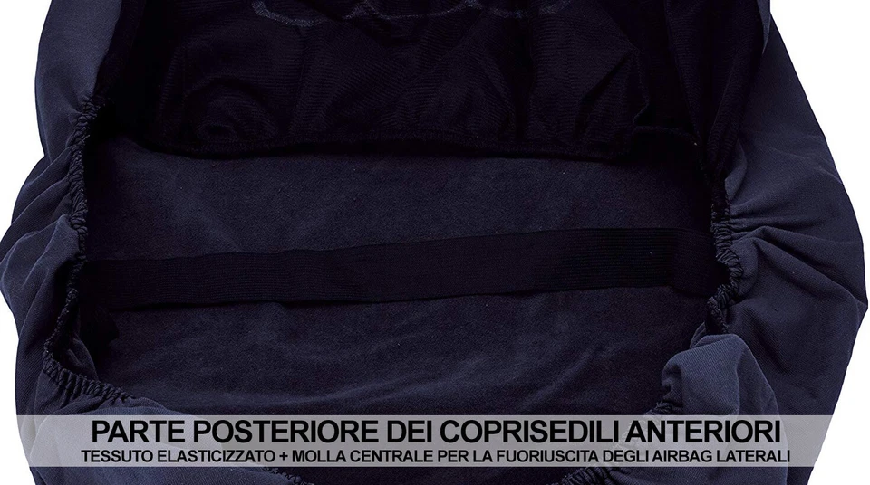 COPRISEDILI MADE IN ITALY COMPATIBILI CON YPSILON BICOLORE NERO/GRIGIO SCURO - Immagine 4 di 4