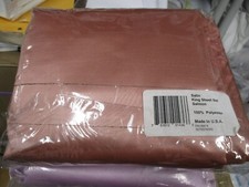 KING SATIN SHEET SET SALMON 4 PIECE SET 100 POLY MADE IN THE USA   BRAND NEW