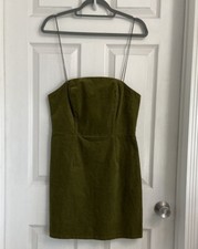 Urban Outfitters Corduroy Mini Sheath Dress Size 6 Green Boho Summer