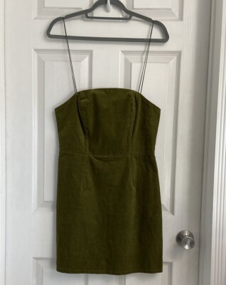 Urban Outfitters Corduroy Mini Sheath Dress Size 6 Green Boho Summer | eBay