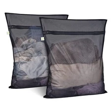 2 Pack Mesh Laundry Bags 24 X 32 Inch Large Lingerie Wash Bag Zippered Garment W