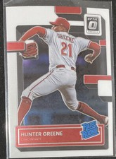 Hunter Greene 1st Rated Rookie Card RC 2022 Donruss Optic #160 Cincinnati Reds