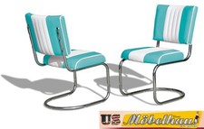 CO-27 Türkis Bel Air Möbel 2 Stühle Swingstuhl Diner Küchenmöbel Küchenstuhl USA