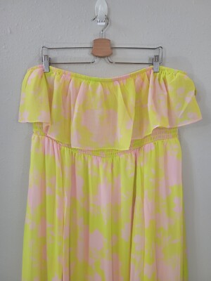 white christmas dresses YELLOW PARADISE HIGH SLIT CHIFFON MAXI DRESS – Arelia's Dream