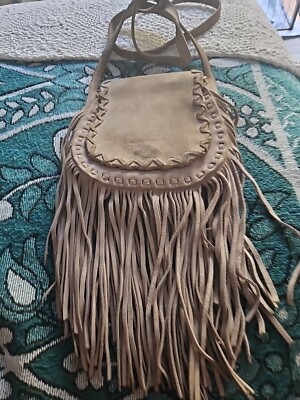 ESTILO EMPORIO Grey Suede Leather Crossbody Shoulder