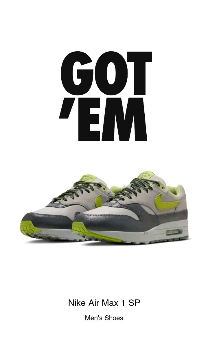 Nike Air Max 1 SP x HUF Anthracite Green Grey | Mens Size 12.5