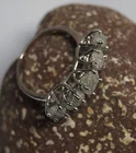 4.0 Tcw Gray White Raw Diamond Ring, Gray Rough Diamonds sterling silver ring