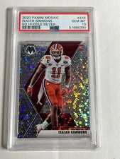 2020 Panini Mosaic No Huddle Silver PRIZM RC Rookie PSA 10 ISAIAH SIMMONS