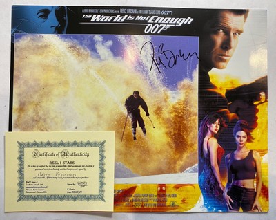Pierce Brosnan Autographed Lobby Card THE WORLD IS NOT ENOUGH with COA