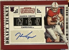 Kaden Smith Stanford Football Autograph Panini Rookie Card Blue Foil Auto Giants