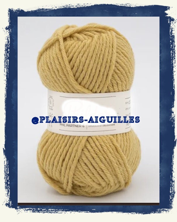 Pelotes de laine Partner 6 paille fil haut de gamme lot de 10