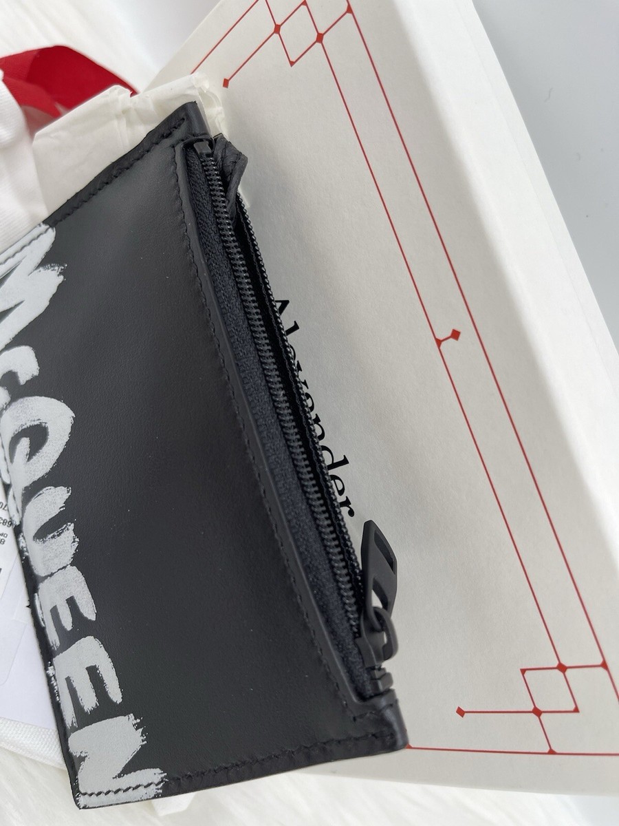 AUTH NWT Alexander McQueen Graffiti Business Zip Leather AUTH NWT Alexander McQueen Graffiti Business Zip Leather