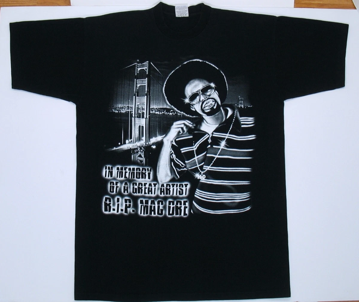Mac Dre Memorial T Shirt Rap Tee XXL Tall 2x Black Vintage Memory hyphy Bay Area