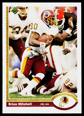 Brian Mitchell, 1991 Upper Deck, #691, Washington Redskins,