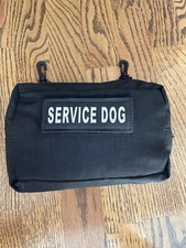 BLACK Service/hiking Dog Side Pouch With Hook & Loop & Clips NEW Made In USA.