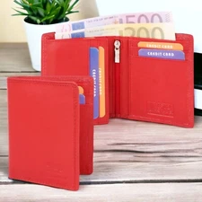 Morucha Ladies Card Case Wallet Small Purse with RFID Protection - 100% Leather