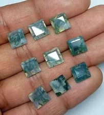 NATURAL MOSS AGATE CABOCHON FACETED SQUARE SHAPE LOOSE GEMSTONE LOT JEWELLERY