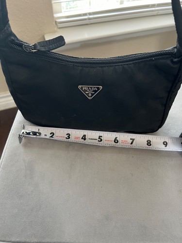 Prada Black Re-Nylon Cloth Handbag Lightweight But Hold A lot Inside 
