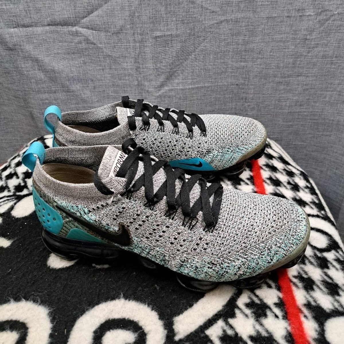 Size 10 Men Nike Air VaporMax Flyknit Dusty Cactus Blue Sneakers