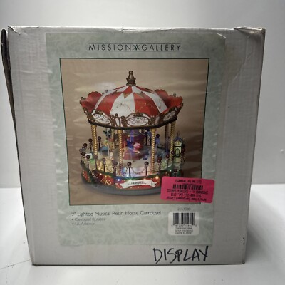 Mission Gallery 9'' Lighted Musical Resin Horse Carrousel Read!!!!!!!!!