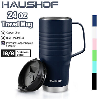 HAUSHOF 24 oz Vacuum Insulated Travel Mug Cola Travel Mug Double Wall Travel  Mug