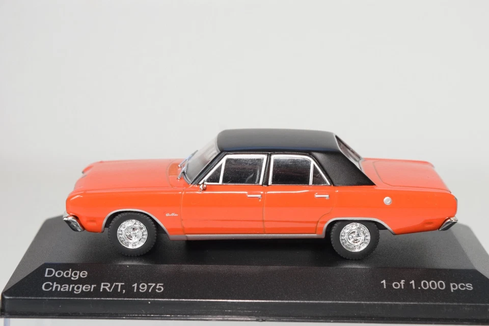 A68 1:43 WHITEBOX WHITE BOX WB148 CARICATORE DODGE R/T 1975 ARANCIONE NUOVO C... - Immagine 3 di 4