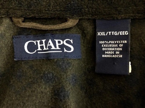 Maglione in pile Chaps manica lunga 1/4 zip Geo marrone nuovo con etichette prezzo al dettaglio consigliato $70 XXL - Foto 6 di 7