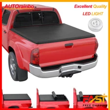 FOR 2005-2015 TOYOTA TACOMA 5 FT FLEETSIDE SHORT BED SOFT ROLL-UP TONNEAU COVER