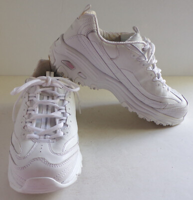 Skechers D'Lites 11931EW/WSL Fresh Start White Leather Sneakers Size 10 NEW
