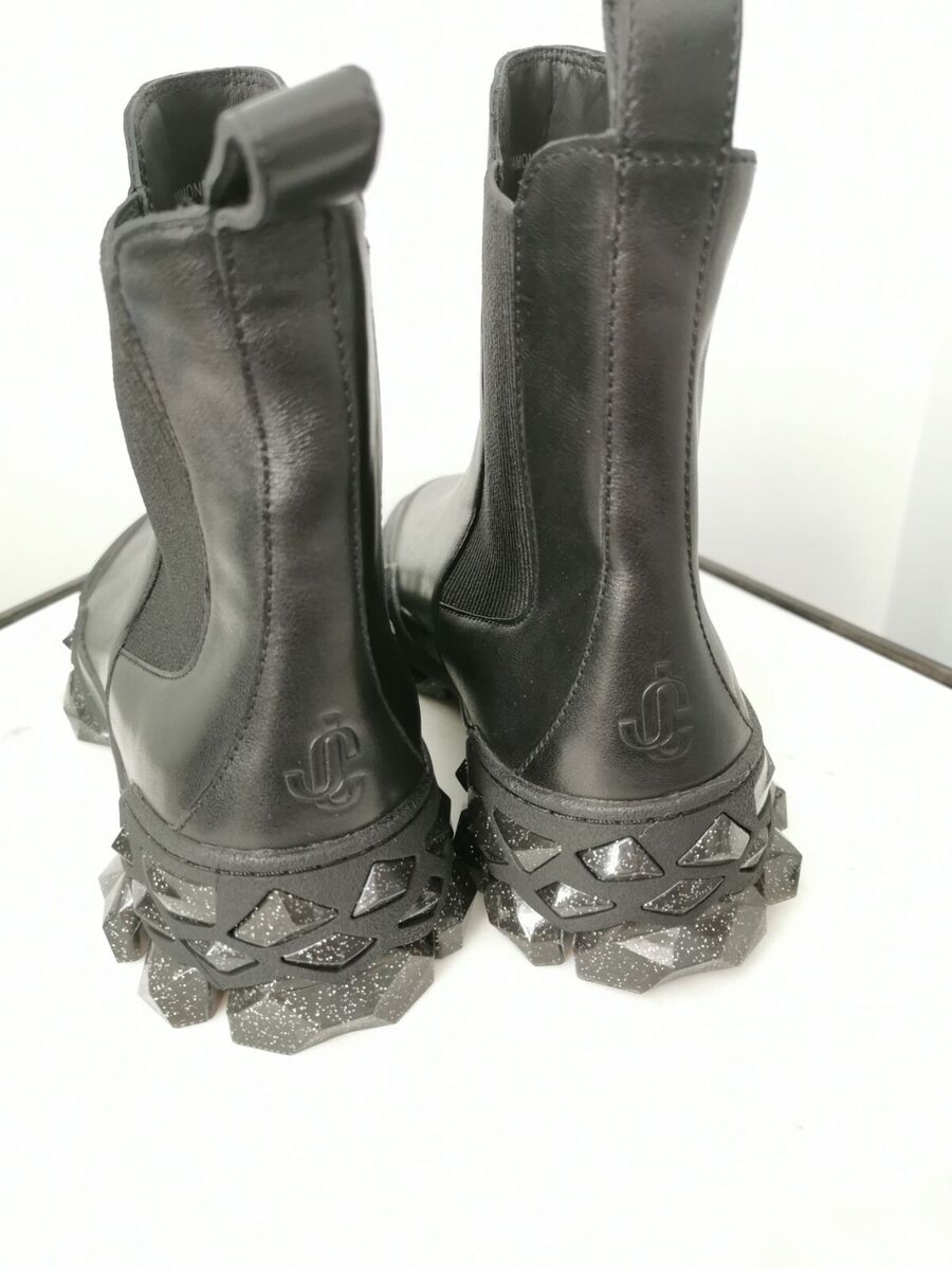 Jimmy Choo Diamond X Chelsea Boots Black Leather Sole Size Jimmy Choo Diamond X Chelsea Boots Black Leather Sole Size