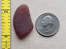 GENUINE PURE BEACH SEA GLASS SURF TUMBLED CHOCO BROWN HONEY FROSTED PENDANT L5