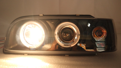 1993-1997 Volvo 850 Signature Projector Headlights Black Led Halo