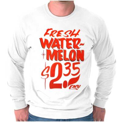トップス jun Fresh Watermelon Supermarket Food Poster Long Sleeve Tshirt for