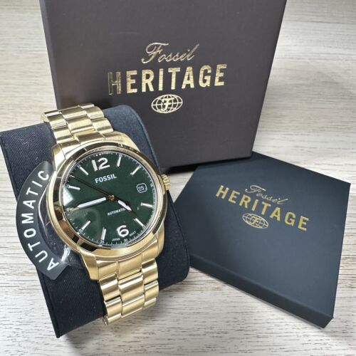 NEU✅ LIMITIERTE EDITION✅FOSSIL HERITAGE AUTOMATIK GOLD GRÜN ME3235 UHR $ 295 - Bild 4 von 12