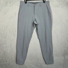 Primo Joggers Pants Mens 33 Regular Gray Golf Tapered Leg Stretch Ankle Zip EUC