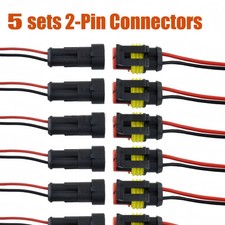 10 Car Waterproof Electrical Wire Cable Connector Male Female 2Pin Way Plug Kit