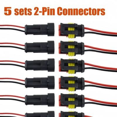 10× Car Waterproof Electrical Wire Cable Connector Male Female 2Pin Way Plug Kit