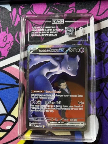 Ascended Heroes Team Rocket's Mewtwo EX SIR 281/217 Pokémon Tag 9