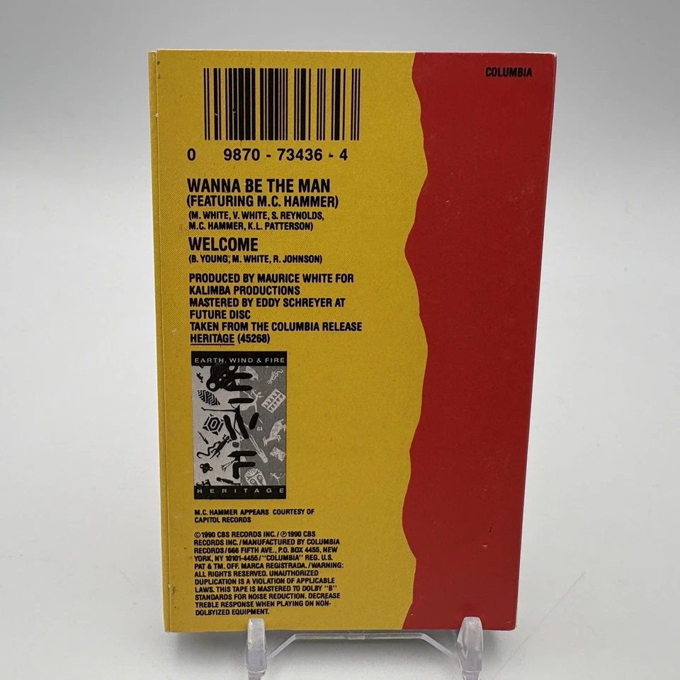 Earth Wind & Fire W/M C Hammer Wanna Be The Man 1990 кассетный сингл - Изображение 2 из 3