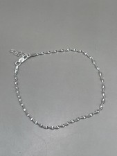 Rhodium Plated Sterling Silver 925 Italy Signed HAN Twisted Chain Bracelet 2.22g