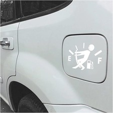 Funny Car Sticker for High Gas Consumption - Fuel Gauge Empty Dec Color: White